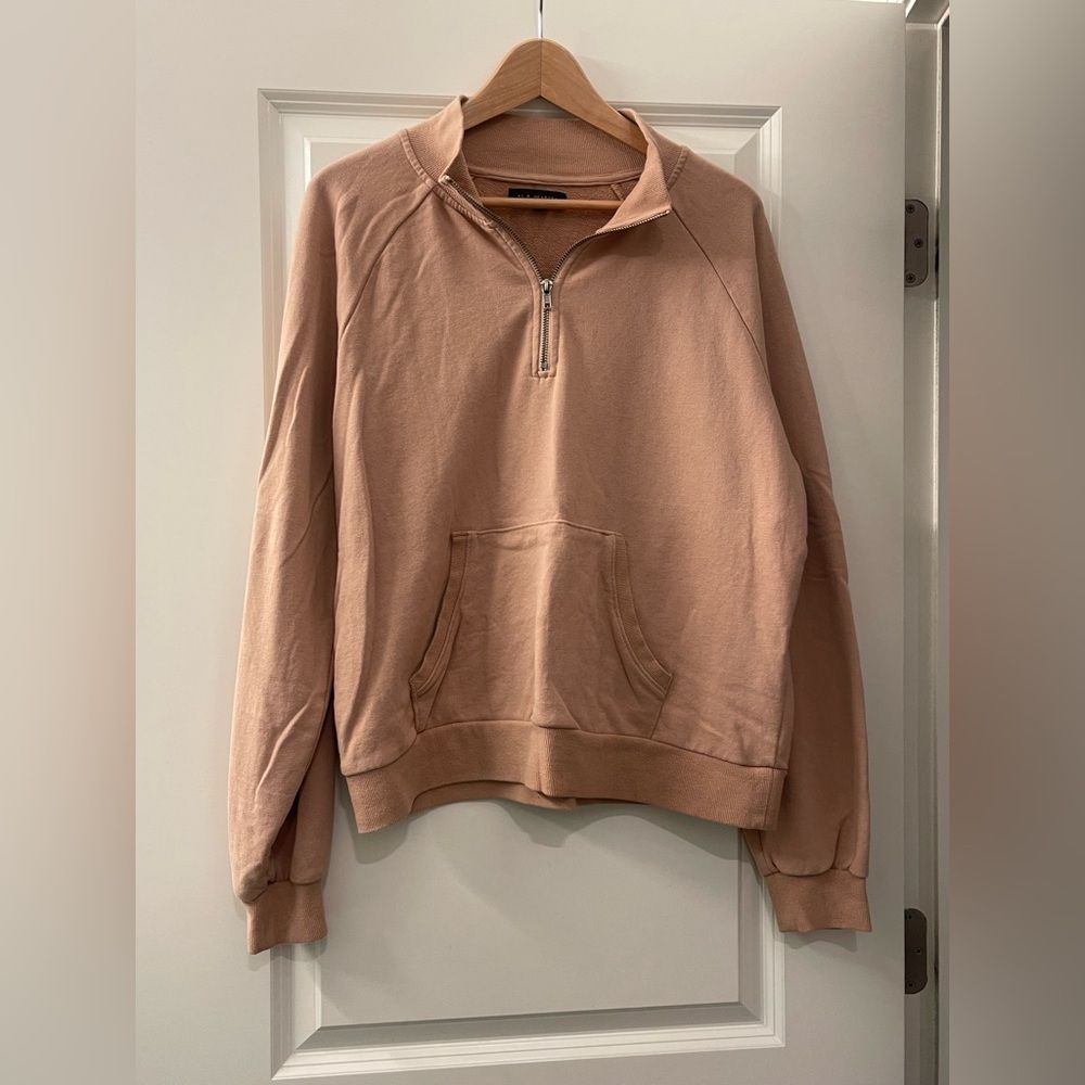 La Hearts Women's Tan Half-Zip Sweatshirt